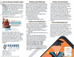 Kramer Student Loan Flyer